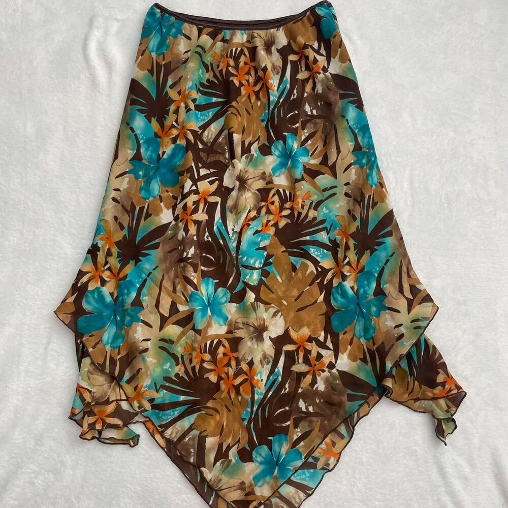 Versailles vintage floral midi skirt size M